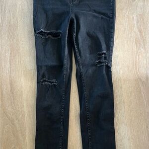Free People Black Distressed Women's Jeans